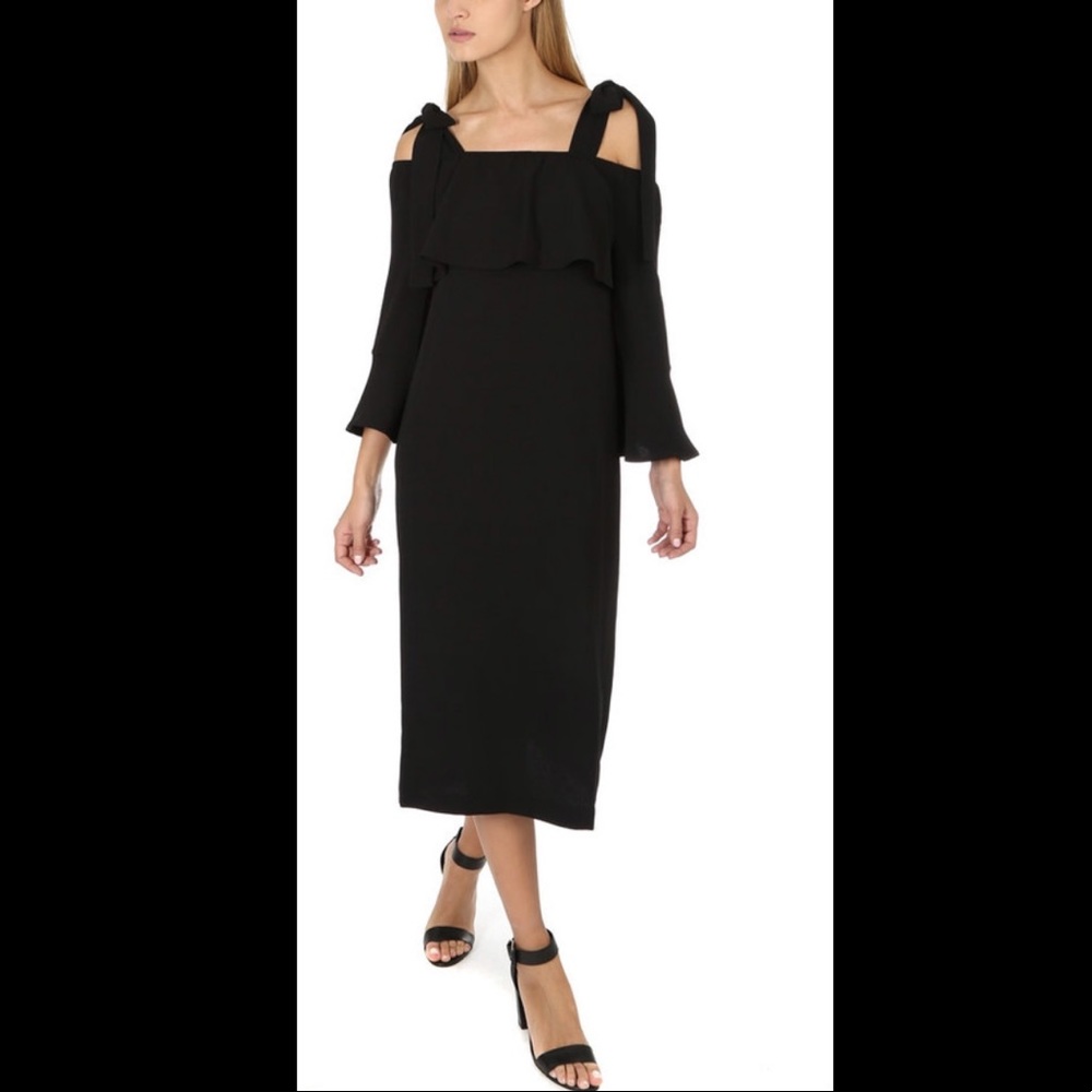 BNWT :: Ganni Clark dress :: black shoulder tie